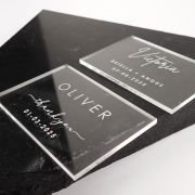 Engraved Clear Acrylic Rectangle Wedding Placecards