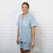 Embroidered Bamboo Short Sleeve Pyjama Set
