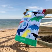 Embroidered Dinosaur Kids Beach Towel