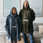 Embroidered Oversized Hoodie Blanket
