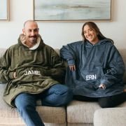Embroidered Oversized Hoodie Blanket