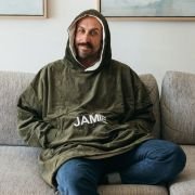 Embroidered Oversized Hoodie Blanket