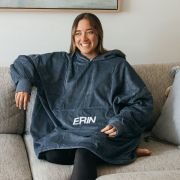 Embroidered Oversized Hoodie Blanket