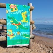 Embroidered Kids Beach Towel Crocodile