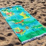 Embroidered Kids Beach Towel Crocodile