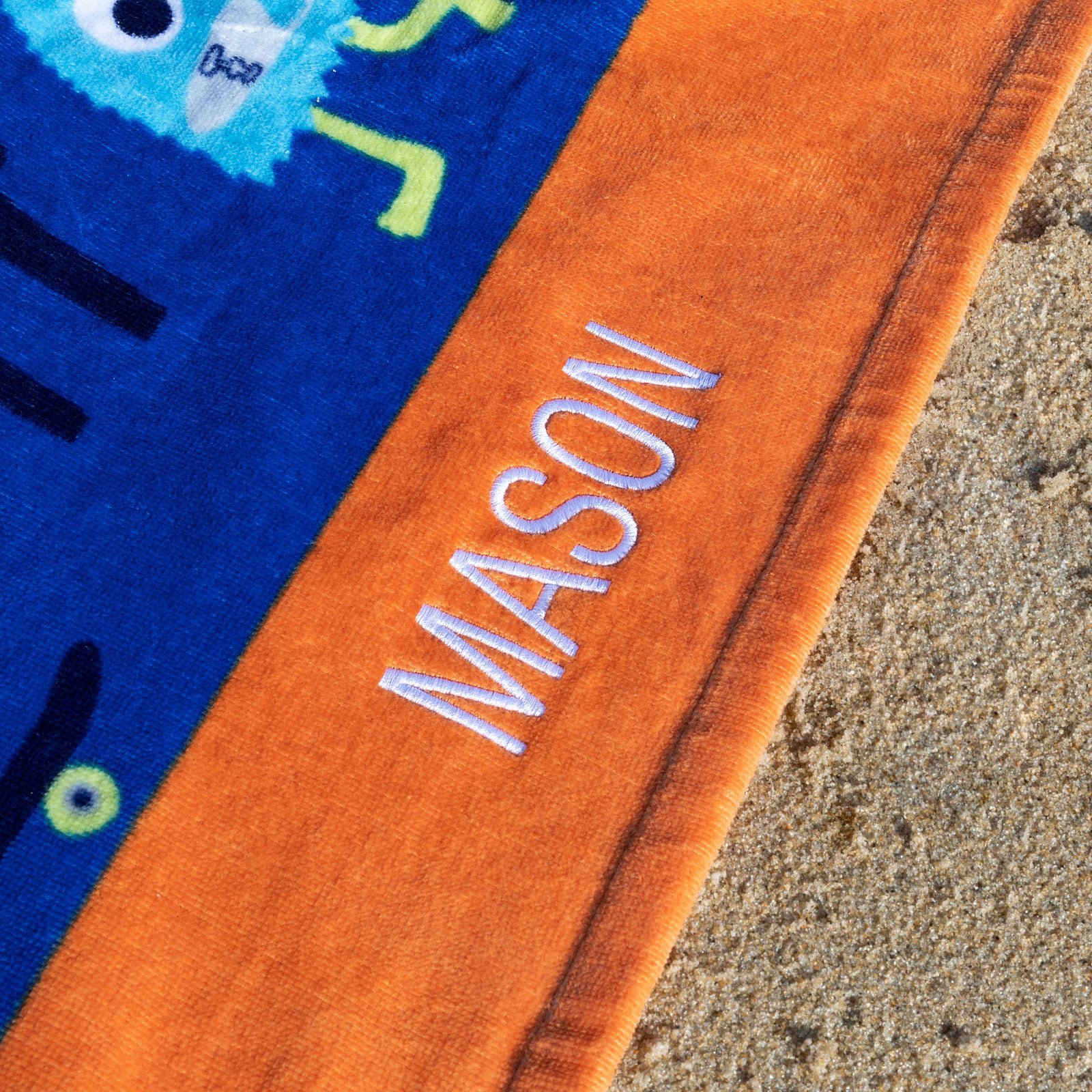 Embroidered Monster Kids Beach Towel