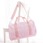 Embroidered Blush Pink Canvas Dance Duffle Bag