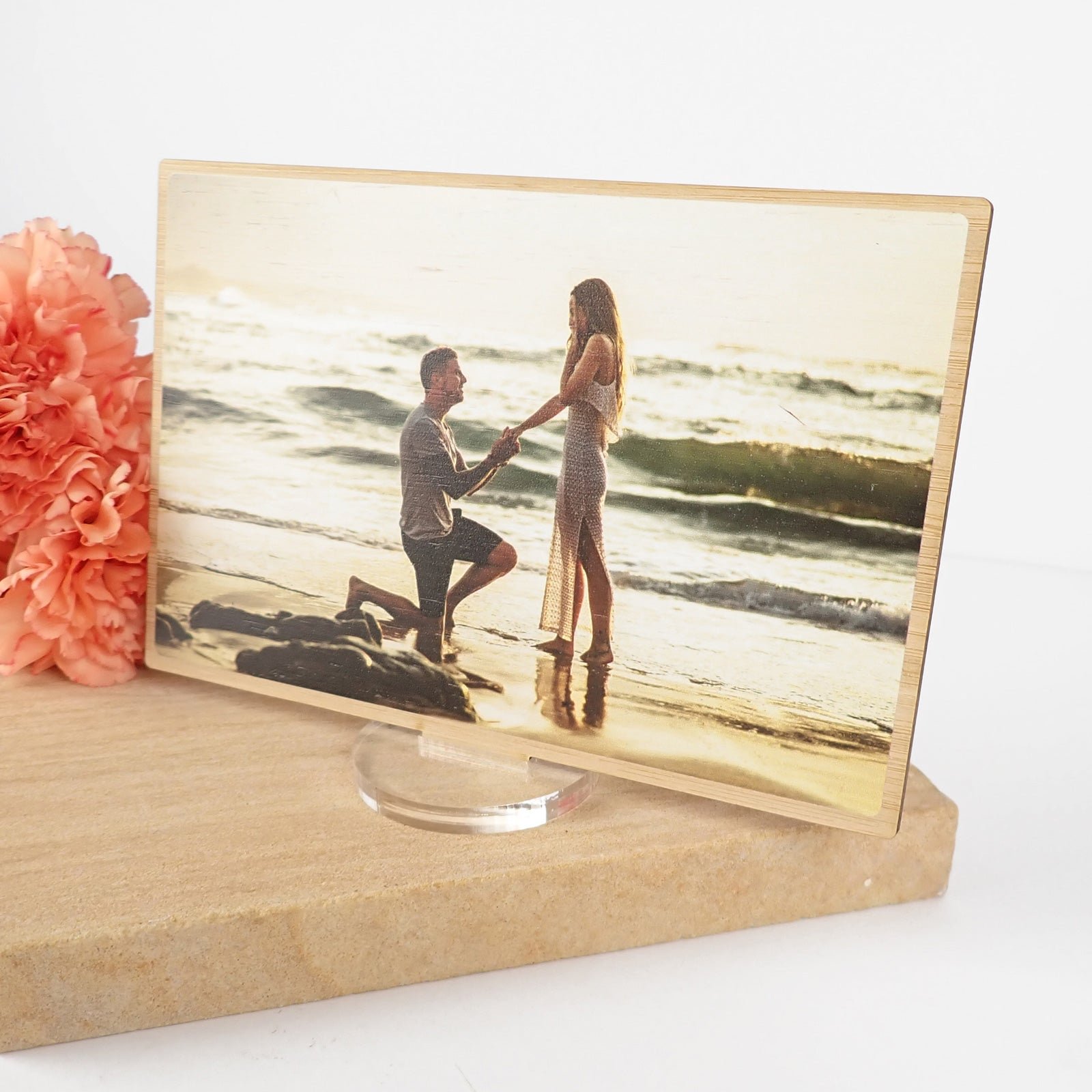 Bamboo Photo Printed Engagement Card