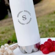 Engraved 1L White Metal Drink Bottle