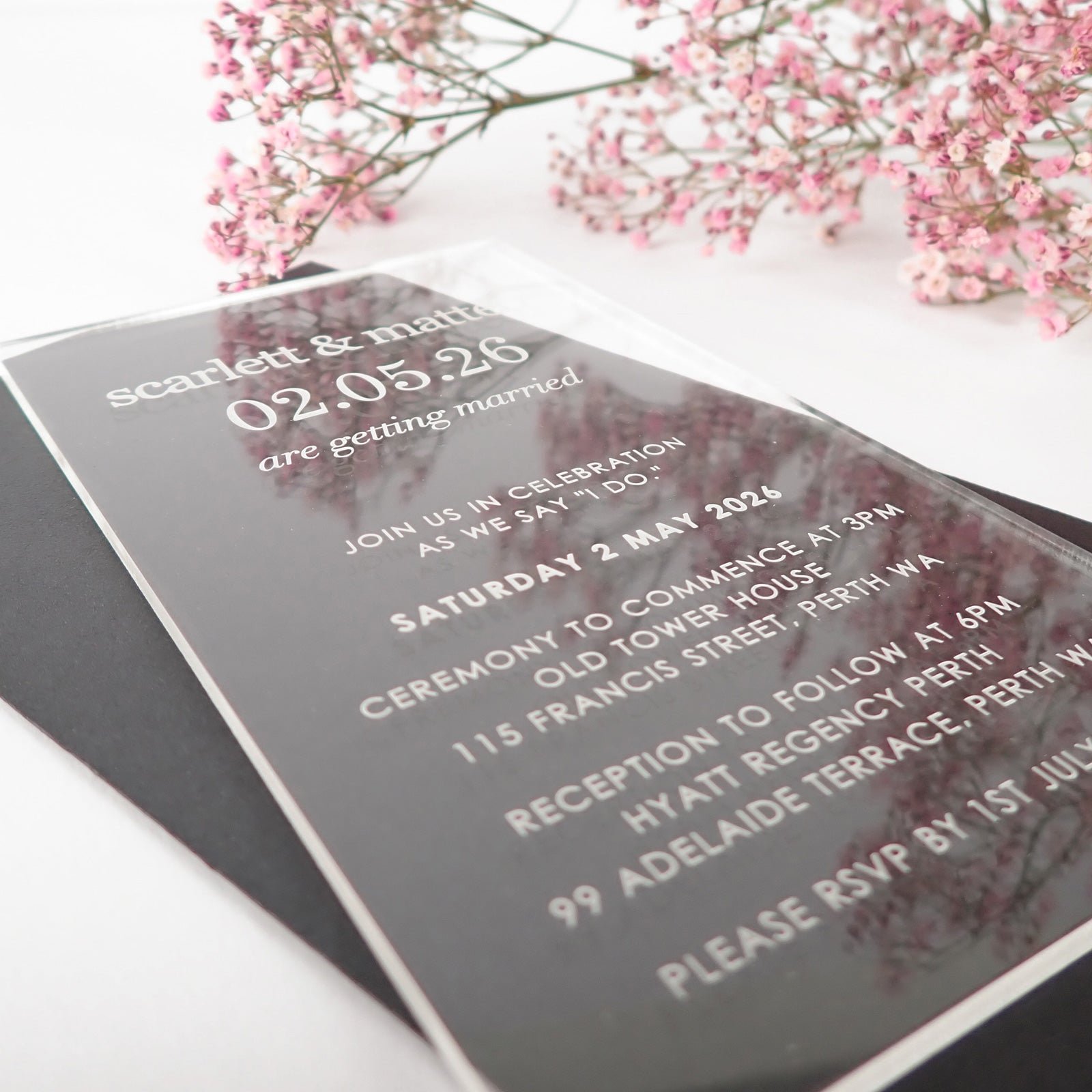 11B Engraved Acrylic Wedding Invitations