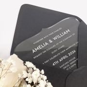 Engraved Royal Style Acrylic Wedding Invitations