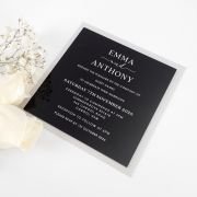 Engraved Square Acrylic Wedding Invitations