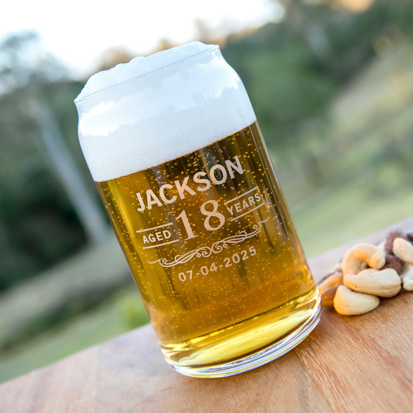 Engraved Birthday Glass Beer Can 470ml