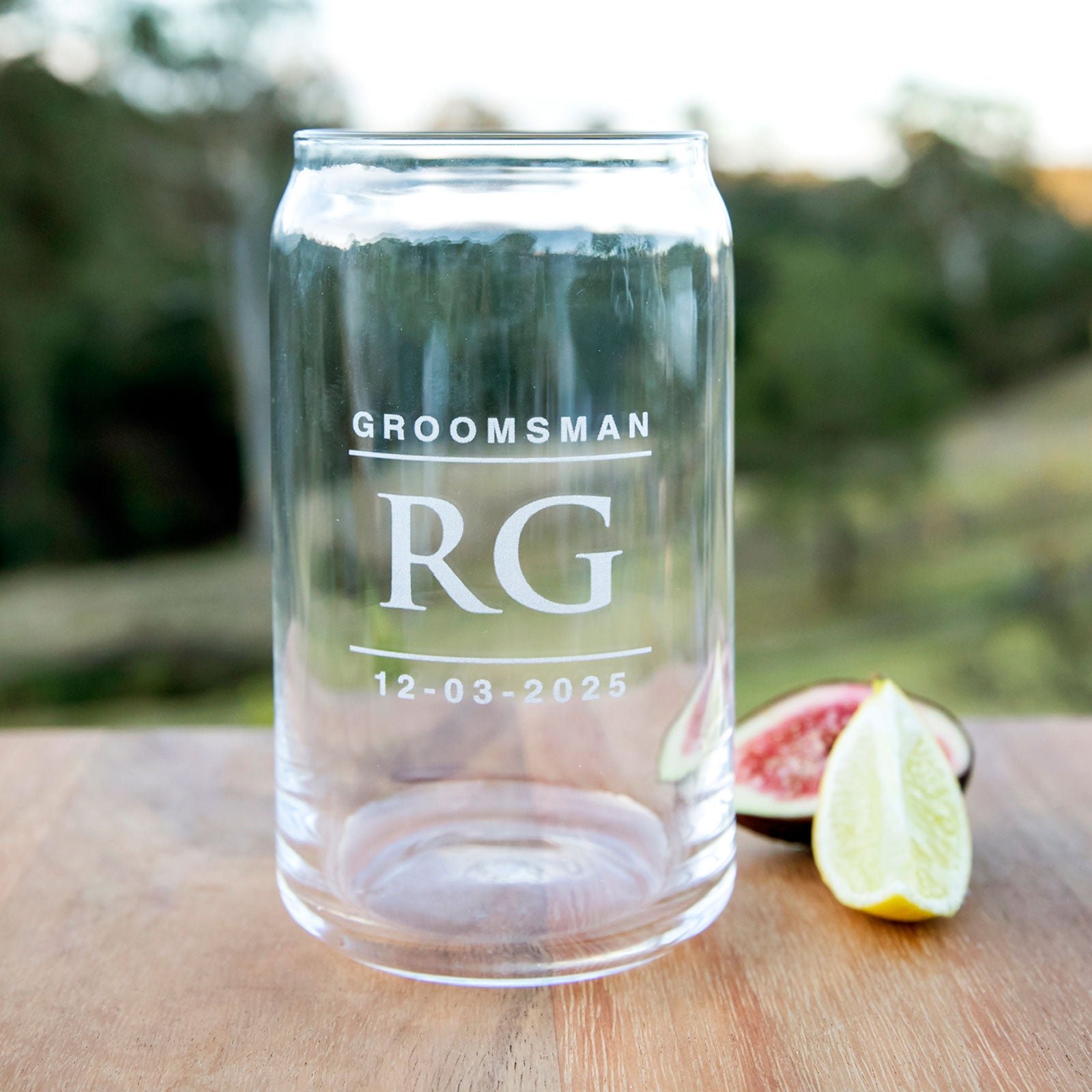 Engraved Bridal Party Glass Beer Can 470ml