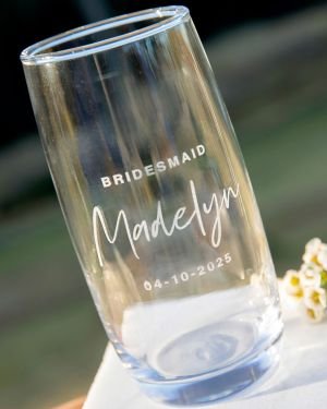 Engraved Bridal Party Wedding Water Glass