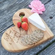Engraved Heart Shaped Wedding Cheese Board