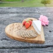 Engraved Heart Shaped Wedding Cheese Board
