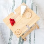 Engraved Mini Bamboo Picnic Table with Engraved Wine Glasses