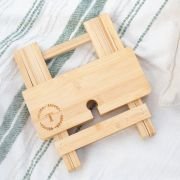 Engraved Mini Bamboo Picnic Table with Engraved Wine Glasses