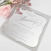 Engraved Royal Style Mirror Acrylic Wedding Invitations