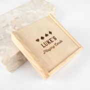 Engraved Wooden Gift Boxed Playing Cards with Dice