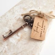 Rustic Key Bottle Opener with Wooden Gift Tag