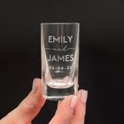 Engraved Tall Wedding Shot Glasses 50ml
