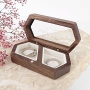 Engraved Walnut Wedding Ring Box