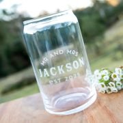 Engraved Wedding Glass Beer Can 470ml