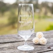 Engraved Wedding 410ml Beer Glass