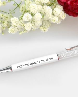 Engraved Crystal White Pen