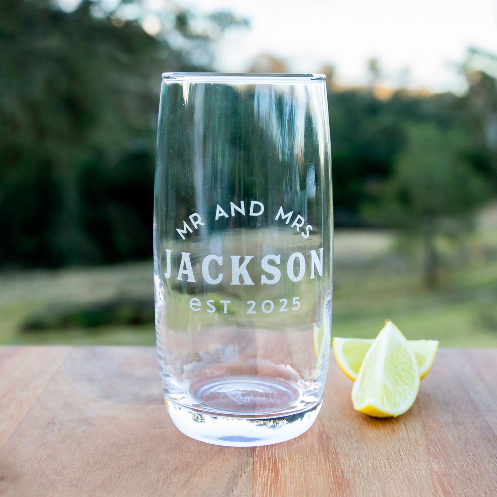 Engraved Wedding Water Glass 370ml