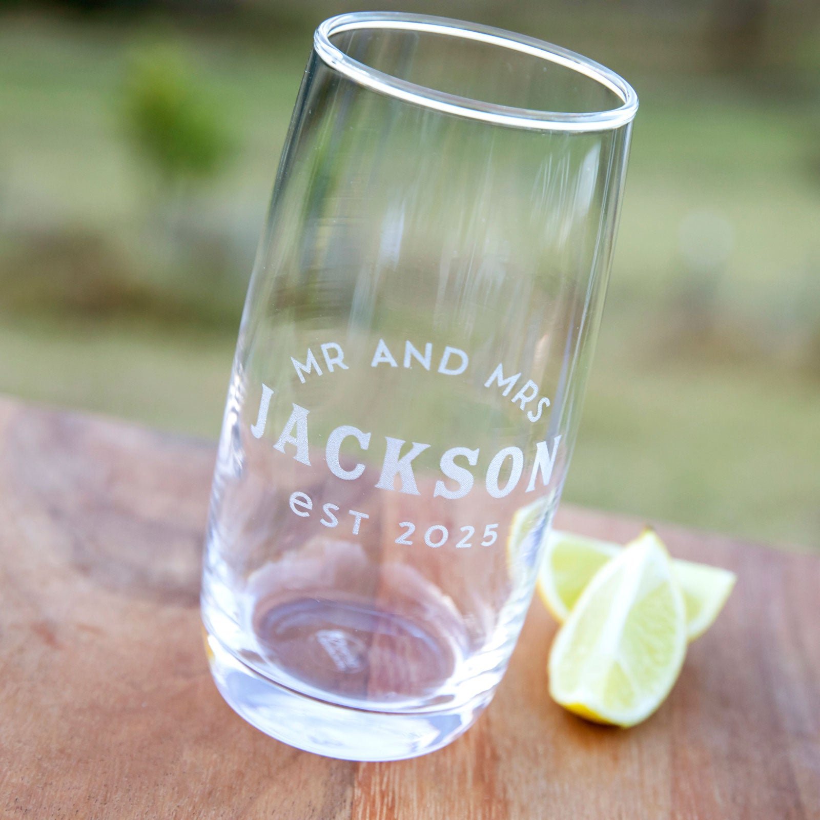 Engraved Wedding Water Glass 370ml