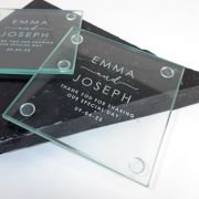 Engraved Wedding Glass Coasters