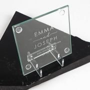 Engraved Wedding Glass Coasters
