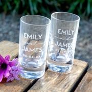 Engraved Tall Wedding Shot Glasses 50ml