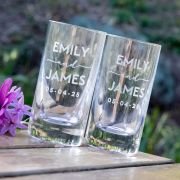 Engraved Tall Wedding Shot Glasses 50ml