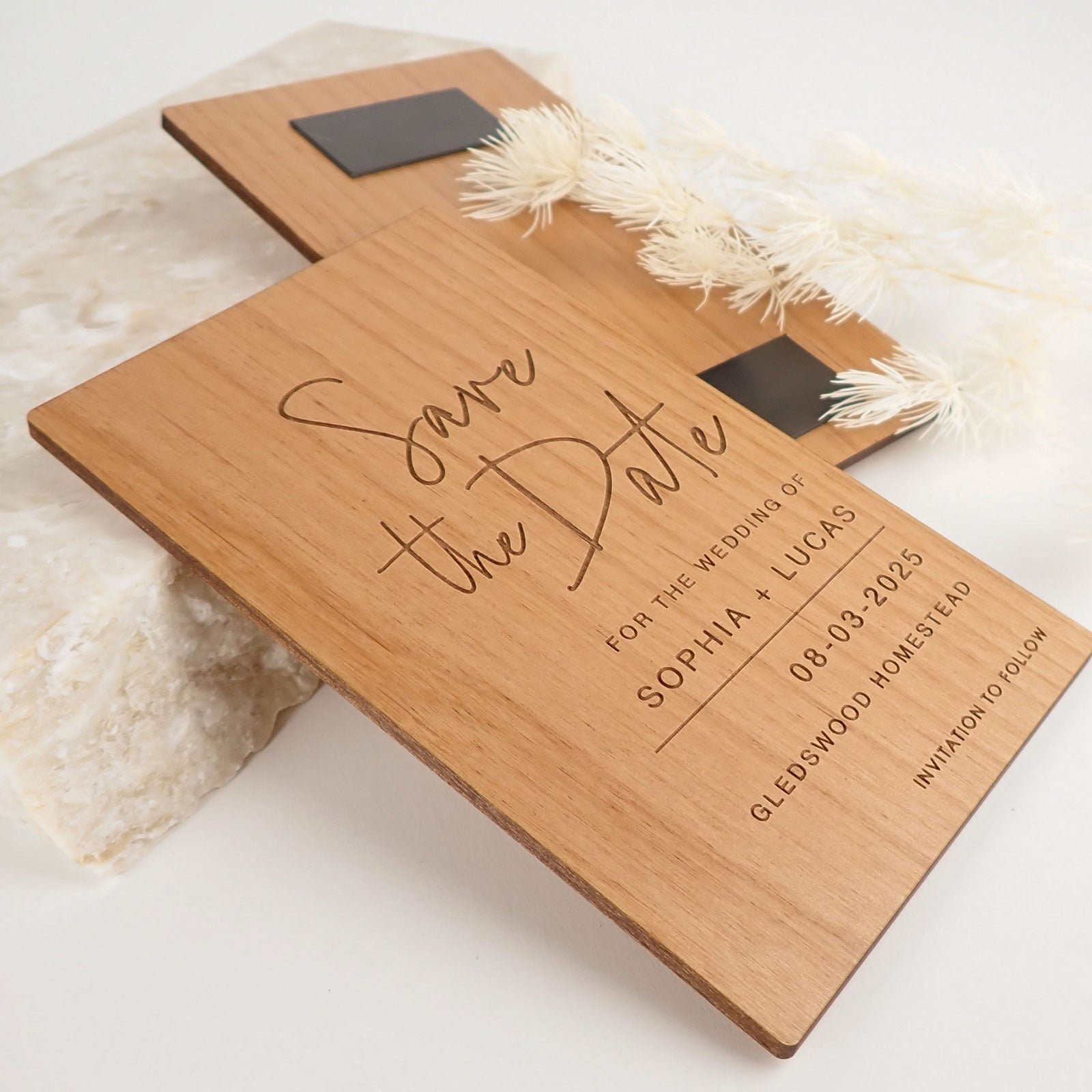 11B Engraved Wooden ‘Save the Date’ Cards