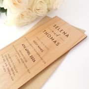 DL Engraved Wooden Wedding Invitations
