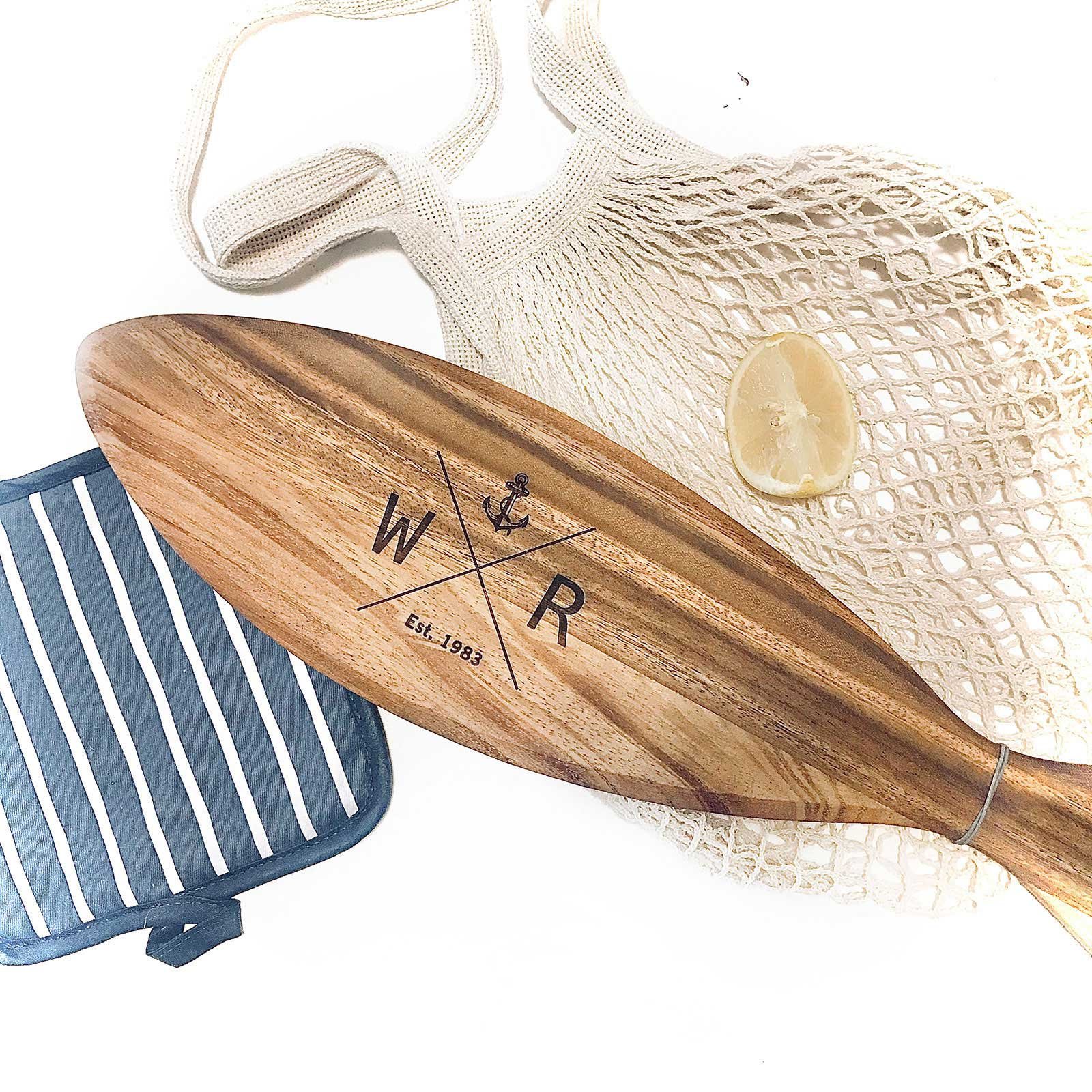 Engraved Birthday Fish Shaped Acacia Serving Board
