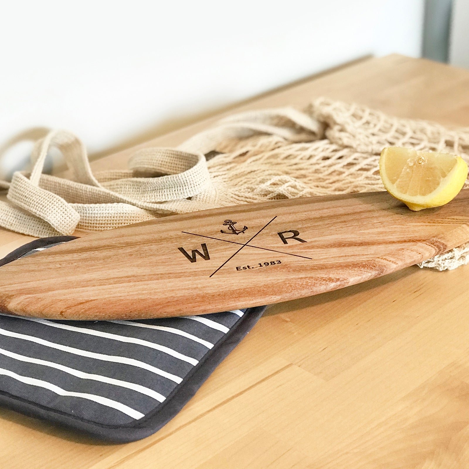 Engraved Birthday Fish Shaped Acacia Serving Board