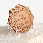 Engraved Wooden Wedding Flower Place Cards