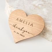 Large Engraved Wooden Heart Place Card