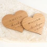 Large Engraved Wooden Heart Place Card