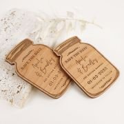 Engraved Wooden Mason Jar ‘Save the Date’