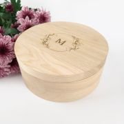 Engraved Wooden Mirror Jewellery Box