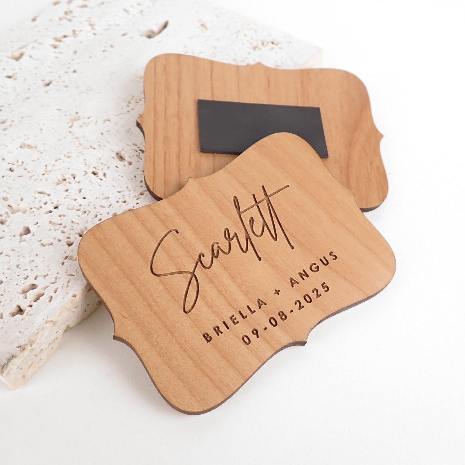 Engraved Wooden Wedding Place Cards