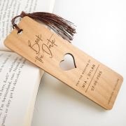 Wooden Engraved Save The Date Laser-Cut Bookmark