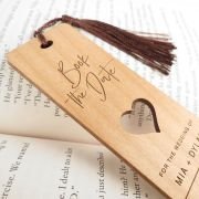 Wooden Engraved Save The Date Laser-Cut Bookmark