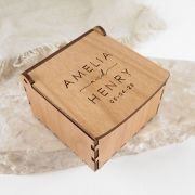 Engraved Wooden Wedding Ring Keepsake Box